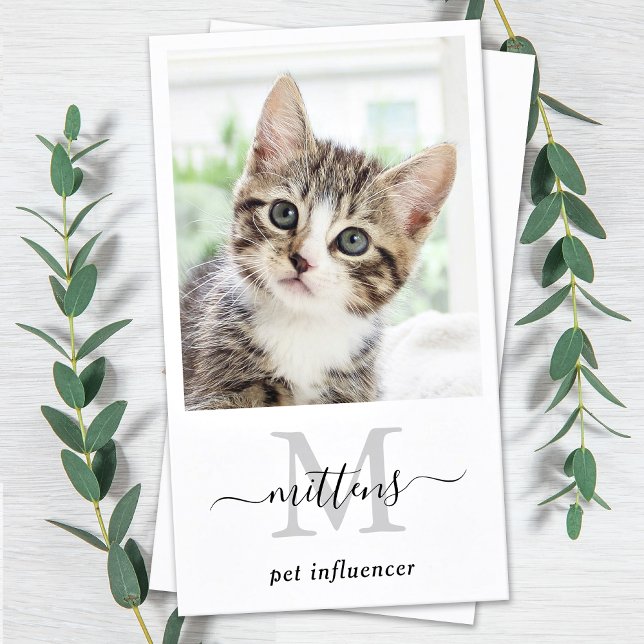 Personalised Photo Social Media Monogram QR Code Business Card (Creator Uploaded)