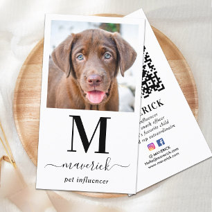 Personalised Photo Social Media QR Code Monogram  Business Card