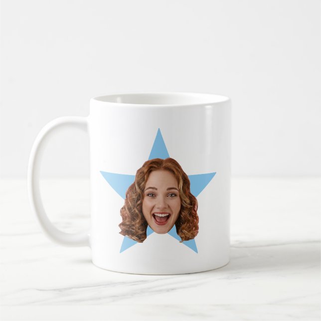 Personalised Photo Star Custom Face Fun Gift Coffee Mug (Left)