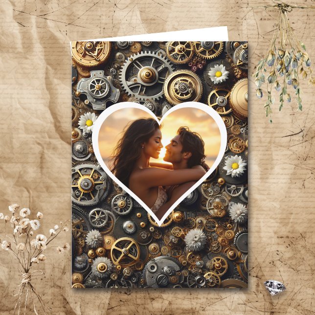 Personalised Photo Steampunk Happy Anniversary Card (Creator Uploaded)