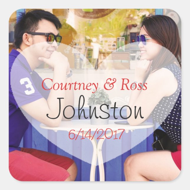 Personalised Photo Sticker with Couple's Picture (Front)