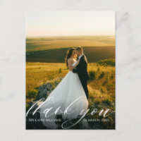 personalised photo stylish wedding thank you