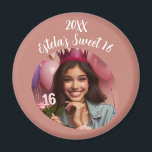 Personalised Photo Sweet 16th Birthday Keepsake Magnet<br><div class="desc">This festive magnet makes the perfect treasure to remember celebrating the milestone of the sweet 16. Personalise with the birthday girl's photo,  name,  and year. You can also change the colours of the text and background.</div>