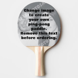 Personalised photo table tennis racket ping pong paddle