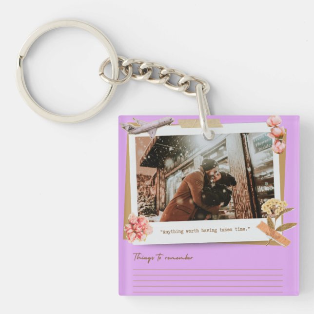 Personalised Photo & Text collage Acrylic Keychain (Front)