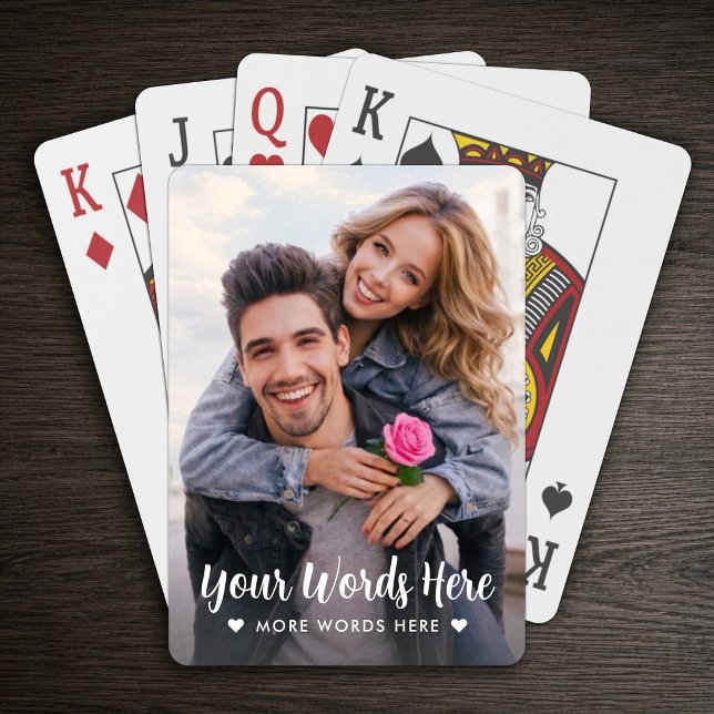 Personalised Photo & Text Script Love Heart Playing Cards (Creator Uploaded)