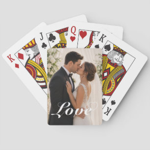 Personalised Photo & Text Script Love Heart Poker Playing Cards