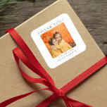 Personalised Photo Thank You Square Sticker<br><div class="desc">In a world where thoughtfulness is increasingly appreciated, our personalised photo stickers offer a unique and heartfelt way to show your gratitude. These stickers not only acknowledge the gifts your child has received on special occasions such as birthdays, Christmas, baptisms, or christenings, but they do so with a delightful personal...</div>