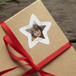 Personalised Photo Thank You Star Sticker<br><div class="desc">In a world where thoughtfulness is increasingly appreciated, our personalised photo stickers offer a unique and heartfelt way to show your gratitude. These stickers not only acknowledge the gifts your child has received on special occasions such as birthdays, Christmas, baptisms, or christenings, but they do so with a delightful personal...</div>