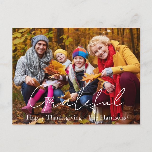 Personalised photo thanksgiving postcard (Front)
