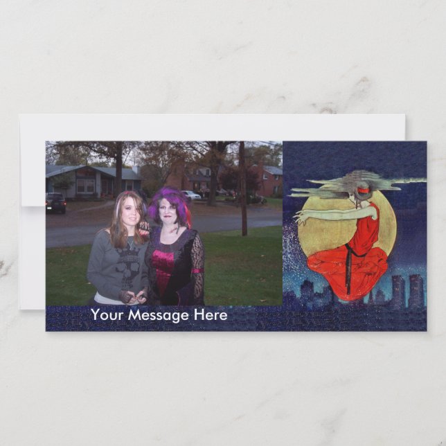 Personalised Photo Vintage Witch Woman Floating (Front)