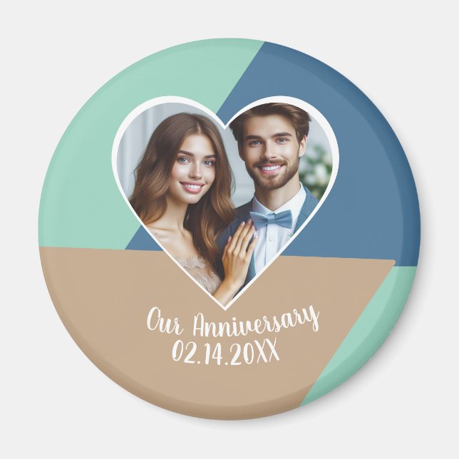 Personalised Photo Wedding Anniversary Keepsake Magnet (Front)