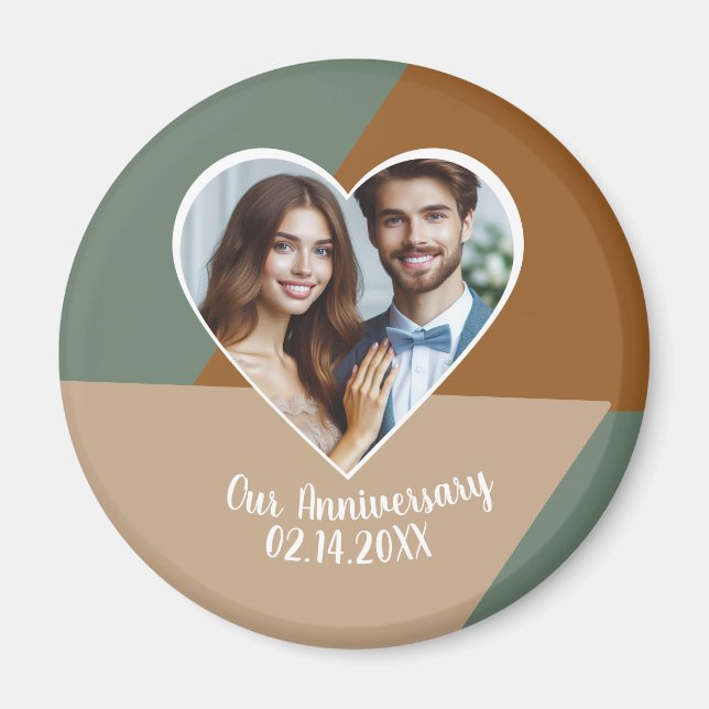 Personalised Photo Wedding Anniversary Keepsake Magnet (Front)
