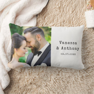 Personalised Photo Wedding Anniversary Lumbar Cushion