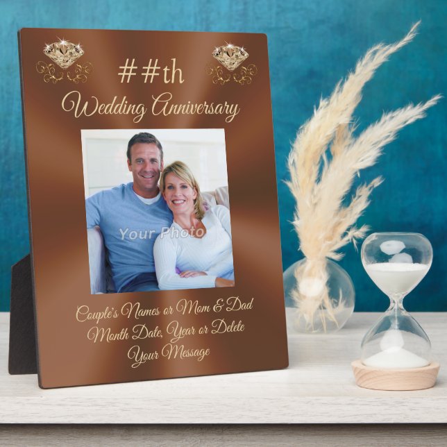 Personalised Photo, Wedding Anniversary Plaque (Side)