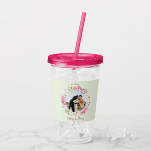 Personalised Photo Wedding Date Bride Groom Custom Acrylic Tumbler