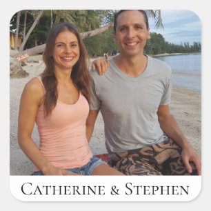 Personalised Photo Wedding, Engagement, Bridal Square Sticker