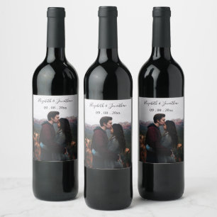Personalised Photo Wedding Event Wine Label