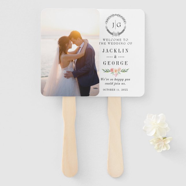 Personalised Photo Wedding Fan Program (Front and Back)