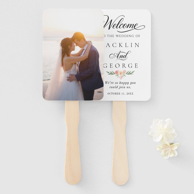Personalised Photo Wedding Fan Program (Front and Back)