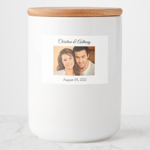Personalised Photo Wedding Jar Favour Label
