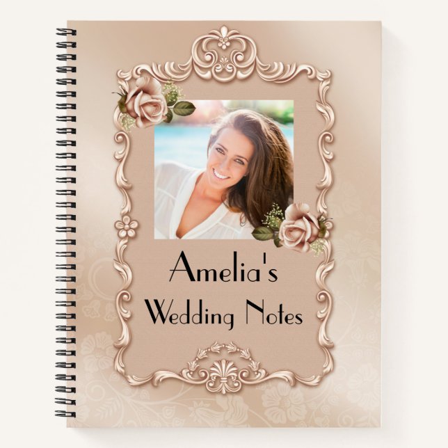 Personalised Photo Wedding Spiral Notebook (Front)