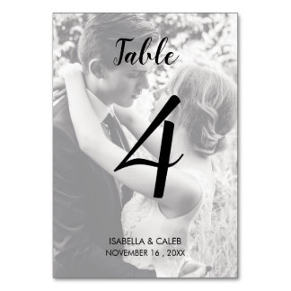 Personalised Photo Wedding Table Number Card