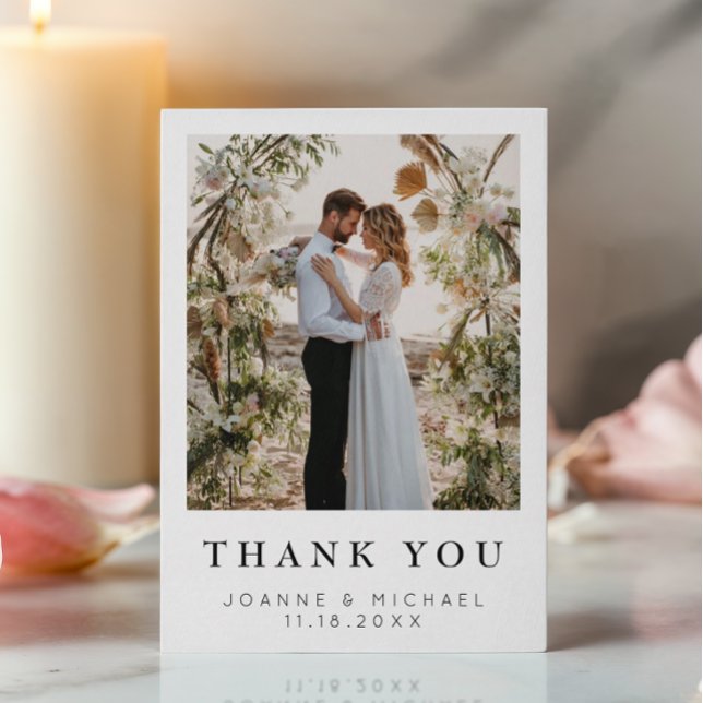 Personalised Photo Wedding Thank You Card Elegant  (Creator Uploaded)