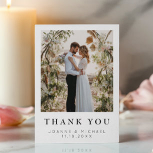 Personalised Photo Wedding Thank You Card Elegant