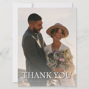 Personalised Photo Wedding Thank You Card Elegant