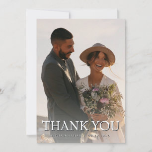 Personalised Photo Wedding Thank You Card Elegant