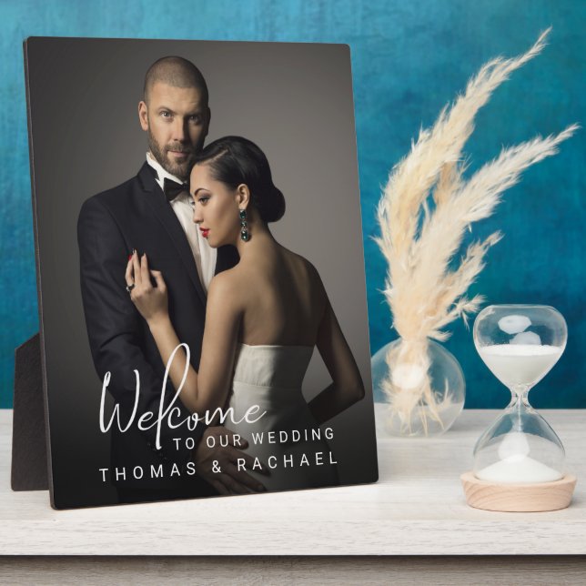 Personalised Photo Wedding Welcome Plaque (Side)