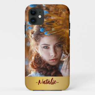 Personalised photo with name Script l Luxury gold Case-Mate iPhone Case