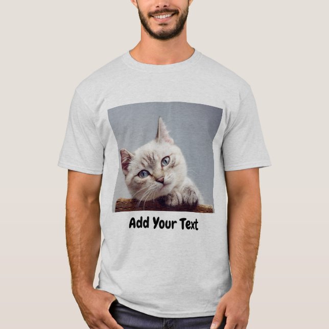 Personalised Photo With Your Text T-Shirt (Front)