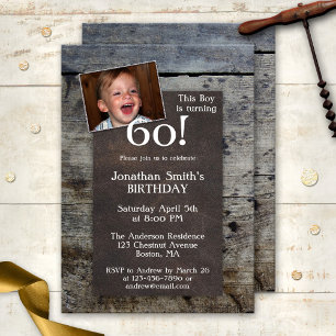 Personalised Photo Wood Birthday Party Invitation