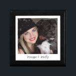 Personalised Photo Wood Keepsake Box<br><div class="desc">A sweet personalised photo wood lacquered keepsake box . Add a photo of a child,  family,  pet,  or anyone you love to this keepsake or gift box. Ceramic tile lid. Replace the sample photo with your own favourite photo.</div>