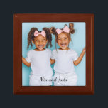 Personalised Photo Wood Twins Photo Box<br><div class="desc">An adorable personalised keepsake box with a photo of twins. Add a photo of a anyone,  family,  pet,  or anyone you love to this keepsake or gift box. Ceramic tile lid. You may also get it as a framed wall tile.</div>