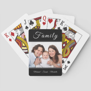 Personalised Photo Your Name Black Playing Cards