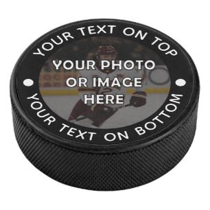 Personalised Photo Your Text and Colour Hockey Puck