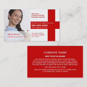 Personalised Photograph, English Language Tutor Business Card