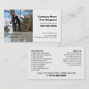 Personalised Photograph - Tree Surgeon - Arborist Business Card