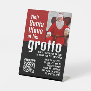 Personalised Photograph, Visit Santa, QRCode Queue Pedestal Sign