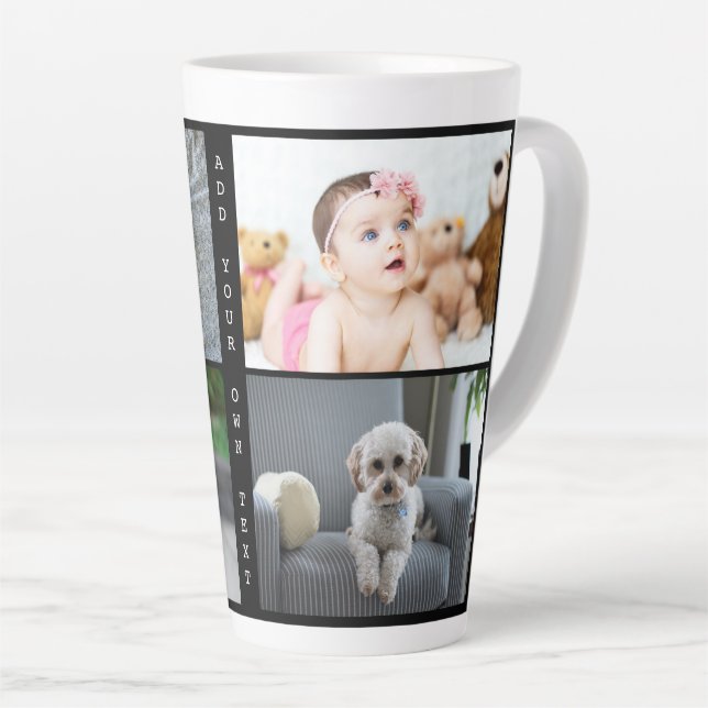Personalised Photos and Text Latte Mug (Right Angle)
