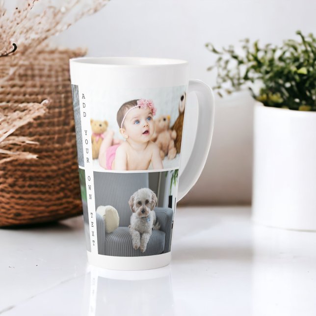 Personalised Photos and Text Latte Mug (Personalized Photos and Text Latte Mug from Ricaso. Customize with your photographs and text)
