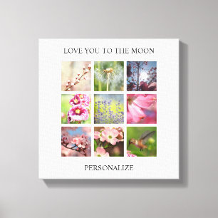 Personalised Photos Collage with Your Text Canvas Print
