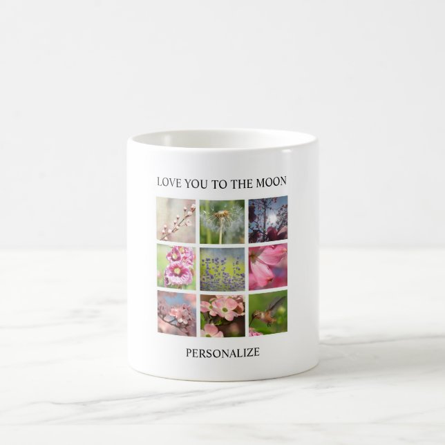 Personalised Photos Collage with Your Text Coffee Mug (Center)