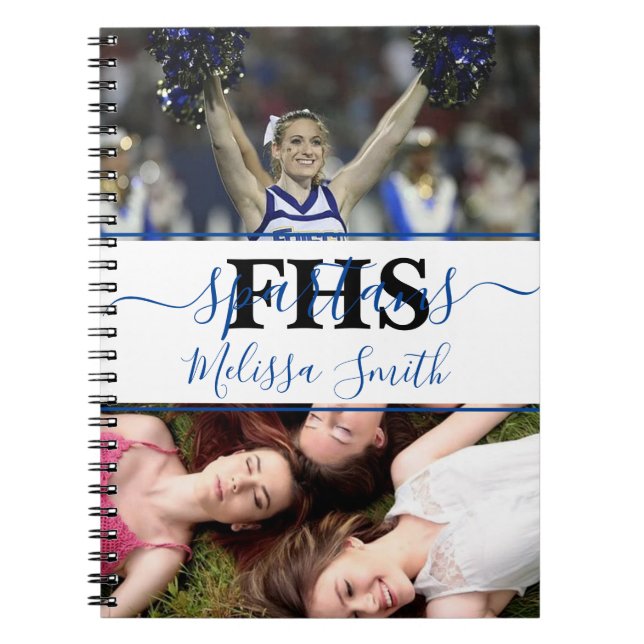 Personalised photos school colorblock  notebook (Front)
