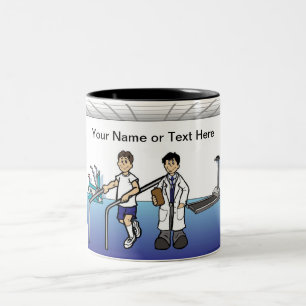 Personalised Physical Therapist Cartoon Two-Tone Coffee Mug