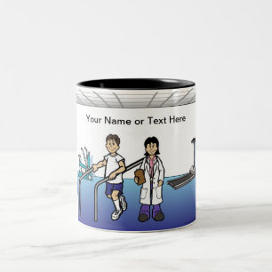 Personalised Physical Therapist - Female Cartoon Two-Tone Coffee Mug