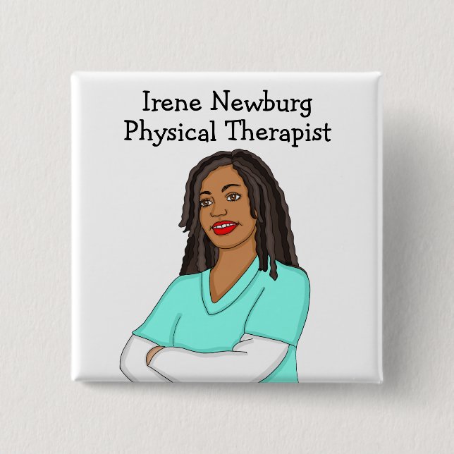 Personalised Physical Therapist Identification   15 Cm Square Badge (Front)